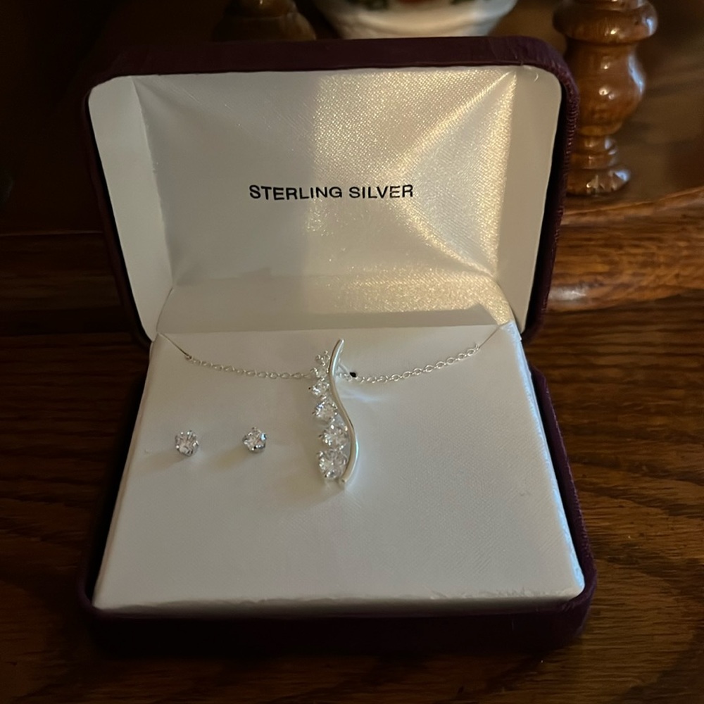 Sterling Silver Beautiful Necklace/Earring set.
